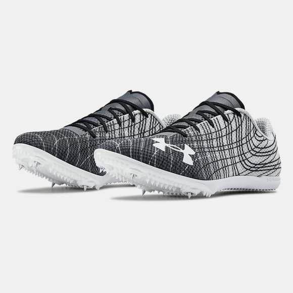 Under Armour Kick Distance 3 Mens Track Shoes Grey White 3022003-101 NEW Size 12 - Picture 4 of 6